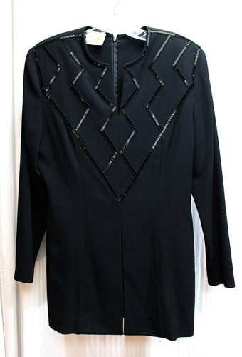 Vintage - Sondro, Boca Raton, Inverrary, Galt Ocean Mile - Black Beaded Tunic - (See Measurements)