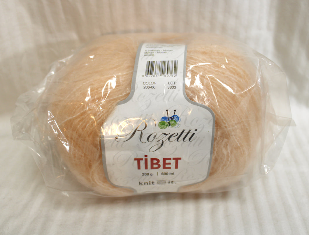 Rozetti Tibet - 1 x 200 G - Color 206-06 (Light Peach) Natural/Synth Blend (see Notes)