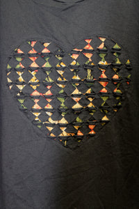 Vintage - Handmade Heart Cutout Design w/ Contrast Backing T-Shirt - Size L