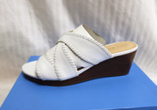 Load image into Gallery viewer, Jack Rogers  - White leather &quot;Jackie Mid Wedge&quot; Open Toe Slide Sandals - Size 9M (In Box)