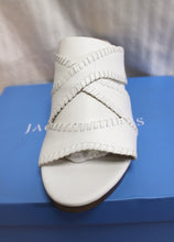 Load image into Gallery viewer, Jack Rogers  - White leather &quot;Jackie Mid Wedge&quot; Open Toe Slide Sandals - Size 9M (In Box)