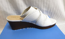 Load image into Gallery viewer, Jack Rogers  - White leather &quot;Jackie Mid Wedge&quot; Open Toe Slide Sandals - Size 9M (In Box)