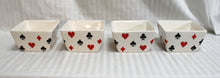 Load image into Gallery viewer, WMG (2006) - Set of 4 - Ceramic Poker/Card Suits Square Snack Bowls