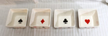 Load image into Gallery viewer, WMG (2006) - Set of 4 - Ceramic Poker/Card Suits Square Snack Bowls