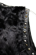 Load image into Gallery viewer, Philosophy Blues Original (Denmark) - Black Lamb Fur w/ Stud Detailing Tunic Vest - Size 38 (Approx M, See Measurements)