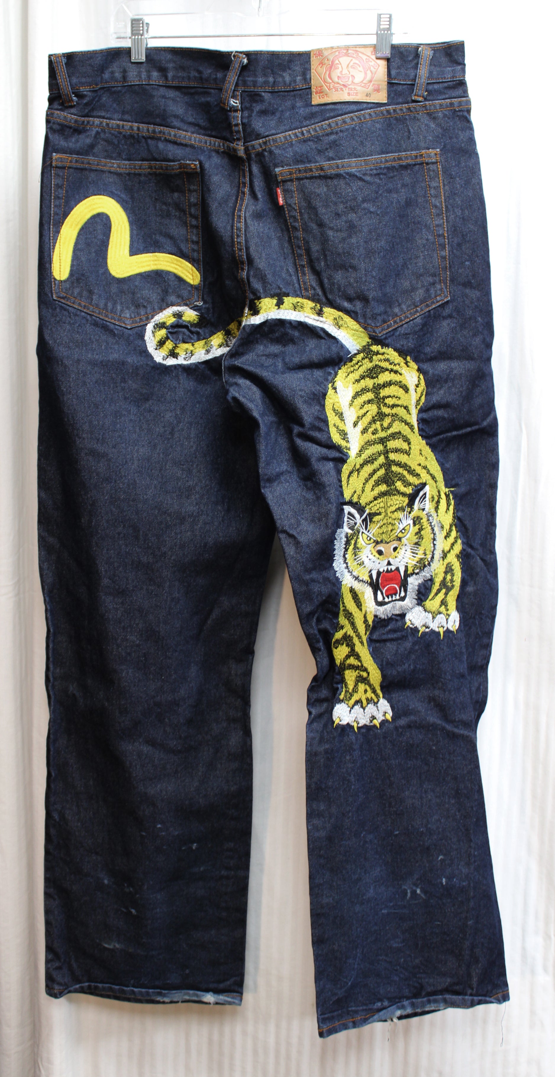 Vintage Y2K Evisu Japanese Designer outlet embroidery jeans (embroidered graphic )