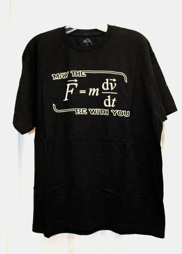 Ann Arbor - May the Force (Math Equation) Be with You - Black  Novelty T-Shirt - Size XL