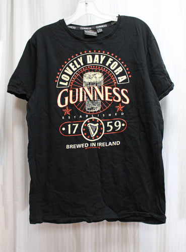 Guinness (Official) - Lovely Day for a Guinness, Black T Shirt - Size XL