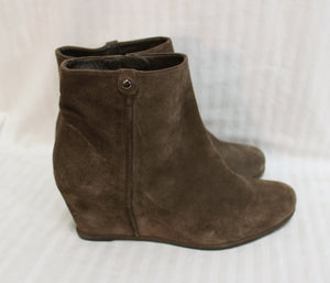 Stewart Weitzman - Taupe Brown Suede Wedge Bootie - Size 9