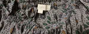 Loft  - Gray Graphic Floral Off/On Shoulder w/ Shoulder Tie Bows, Lightweight Top - Size XS