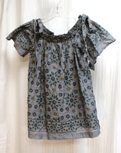 Load image into Gallery viewer, Loft  - Gray Graphic Floral Off/On Shoulder w/ Shoulder Tie Bows, Lightweight Top - Size XS