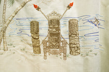 Load image into Gallery viewer, Men&#39;s- Bamboo Cay - 2 Sided Embroidered Tiki Torches &amp; Beach Hawaiian Shirt - Size XL