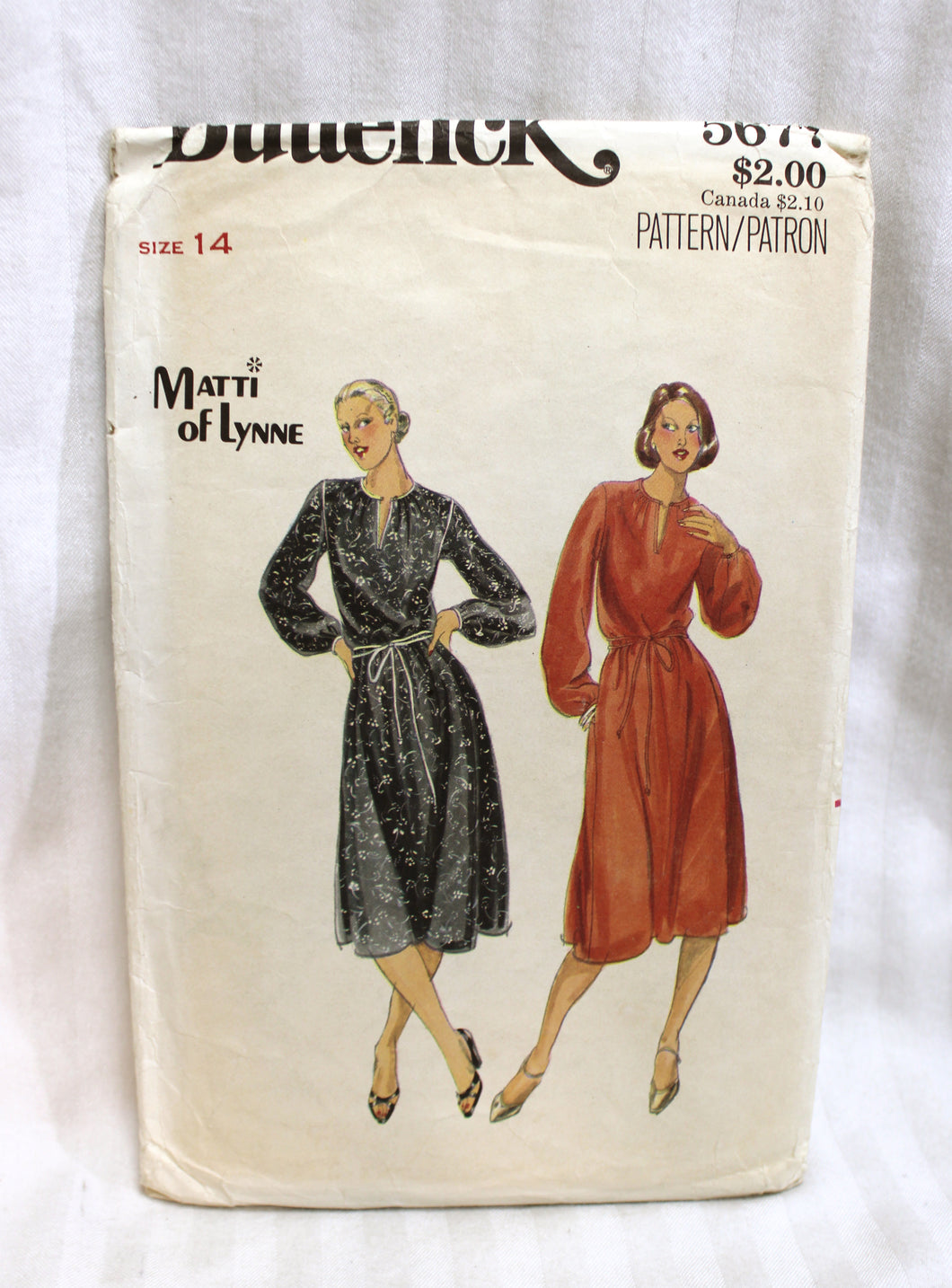 Vintage-Sewing Pattern - Butterick - 5677- Misses Dress - Size 14