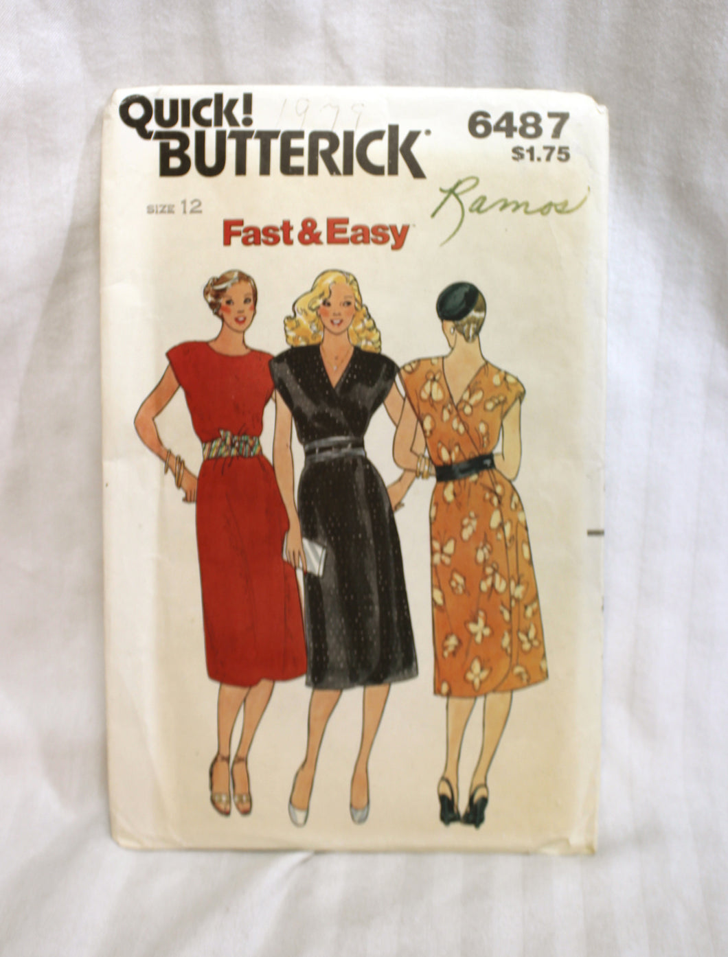 Vintage-Sewing Pattern -Quick! Butterick - 6487 - Misses Dress - Size 12