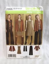 Load image into Gallery viewer, Sewing Pattern -Simplicity Karen Z Easy to Sew- 2866 - Misses Women&#39;s Pants, Jumper or top and Jacket or Vest and Belt - Size BB 20W-28W