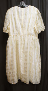 Glamorous Curve - Delicate & Lightweight Cream & Gold Cross Bodice Silky Midi Dress - Size 16 (w/ Tag)