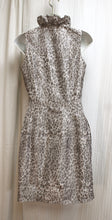Load image into Gallery viewer, Marc New York, Andrew Marc - High Ruffle V Neckline, Sleeveless Gray Leopard Print Dress - Size 2