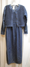 Load image into Gallery viewer, Vintage - D. Frank - 2 PC Sleeveless Denim Tie Back Maxi Dress w/ Crinkle Texture Bodice &amp; Matching  Cropped Jacket - Size 6 (Vintage, See Measurements)