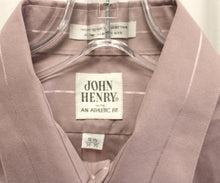 Load image into Gallery viewer, Men&#39;s Vintage - John Henry w/ Athletic Fit - Desaturated Purple Pinstripe Button Up Shirt - Size 16.5, 34/35