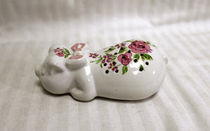Vintage 1978 - Ceramarte for Avon, Floral Pig - Ceramic Pomander/Potpourri Holder