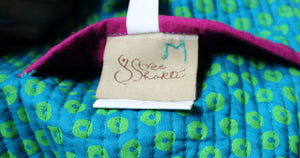 Stree Shakti - Reversible, Blue & Green / Magenta Quilted Vest - Size M