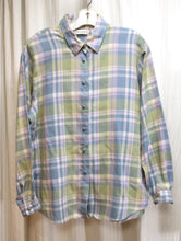 Load image into Gallery viewer, Vintage - Napa Valley - Pastel Preppy Plaid Button Front Shirt - Size M