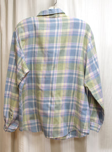 Vintage - Napa Valley - Pastel Preppy Plaid Button Front Shirt - Size M