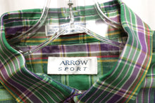 Load image into Gallery viewer, Men&#39;s Vintage - Arrow Sport - Lightweight Short Sleeve Plaid Button Down Shirt - Size L