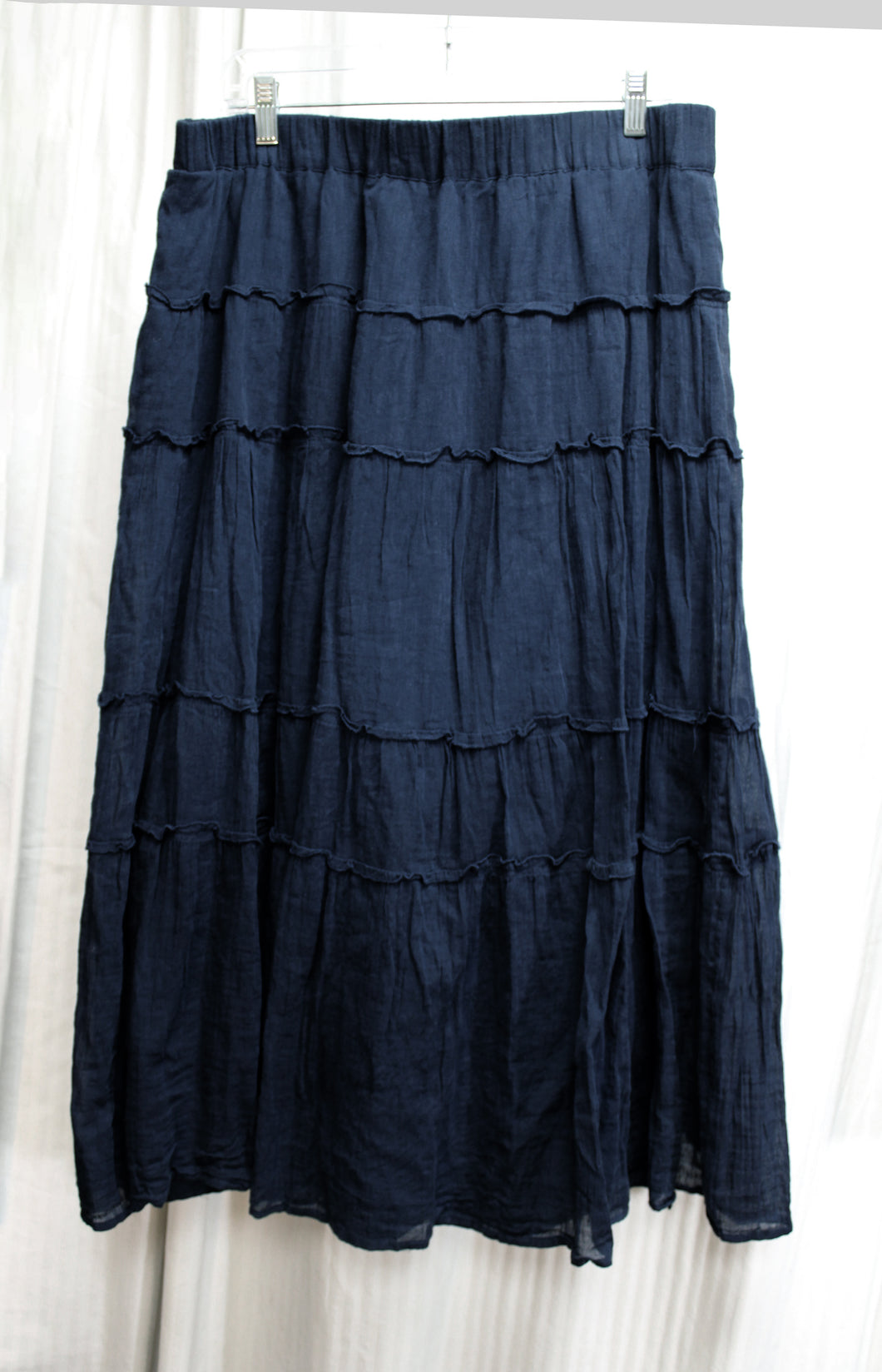 August Silk - Cotton Tiered Multi Layer Full Peasant Skirt - Size 14