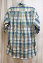 Load image into Gallery viewer, Men&#39;s Vintage - Cambridge Classics - Blue Plaid Short Sleeve Button Down Shirt - Size M