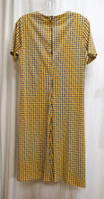 Load image into Gallery viewer, Vintage 60&#39;s/70&#39;s - Handmade, Navy w/ Yellow &amp; Graphic Flowers, Empire Waist Mod Dress - See Measurements 19&quot; Chest (pit to pit)