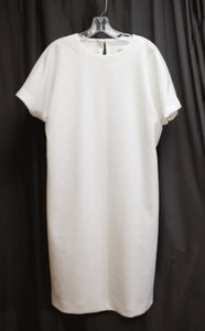 Vintage 60's - Handmade, White Abstract Texture,  Jackie O Style Mod Dress - See Measurements (23" Chest Pit to pit)