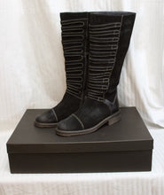 Load image into Gallery viewer, Vintage Foundry Co. - &quot;Evelyn&quot; Black Suede w/ Front Strap Detailing Boots w/ Box - Size 7.5