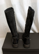 Load image into Gallery viewer, Vintage Foundry Co. - &quot;Evelyn&quot; Black Suede w/ Front Strap Detailing Boots w/ Box - Size 7.5