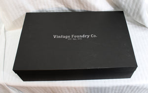 Vintage Foundry Co. - "Evelyn" Black Suede w/ Front Strap Detailing Boots w/ Box - Size 7.5