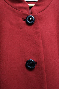 Vintage 80's - Lilli Ann - Red Wool Coat - See Measurements 19" Shoulders