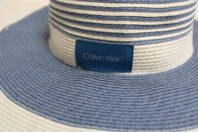 Load image into Gallery viewer, Calvin Klein - Blue &amp; Natural Floppy Paper Blend Sun Hat