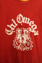 Load image into Gallery viewer, Vintage - Chi Omega - Red / Yellow Orange w/ Red Ringer Reversible T-Shirt - Size L (approx., See Measurements)