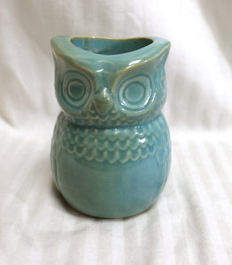 Blue Ceramic Owl Tealight/Votive Candle Holder- 4.75" H