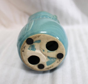 Blue Ceramic Owl Tealight/Votive Candle Holder- 4.75" H