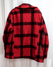 Load image into Gallery viewer, Men&#39;s Vintage 1960&#39;s - H.W. Carter&#39;s - Red &amp; Black Plaid Wool Mackinaw/ Hunting Jacket - See Measurements 21&quot; Shoulders