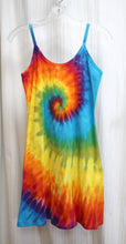 Load image into Gallery viewer, Dharma Trading  - Bright Spiral Tie Dye, Ribbed Tank T-Shirt Mini Dress - Size S