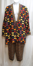 Load image into Gallery viewer, Vintage 80&#39;s/90&#39;s - We Be Bop - 2 Pc Maximalist Print, Light Weight Kimono Duster &amp; Matching Pants - Size 3X (See Measurements)