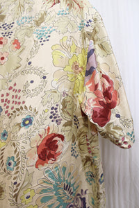 Vintage - Stunt Collections - Oversized, 100% Silk Watercolor Floral Short Sleeve Button Front Shirt - Size M