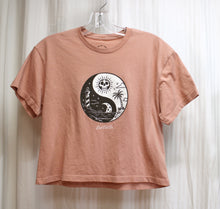 Load image into Gallery viewer, Last Call Co. - Duty Peach, &quot;Day &amp; Night&quot; Ying &amp; Yang Cropped Graphic T-Shirt - Size s