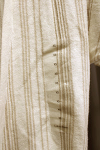 Calvin Klein - Light Weight Off White & Taupe Vertical Stripe, Deep V Gathered Front Knit Tunic Sweater- Size XS (w/ Tags)