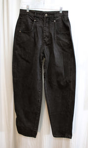 Vintage - Brittania- Black High Waisted Taped Leg Jeans - Size 8 (Vintage, See Measurements)