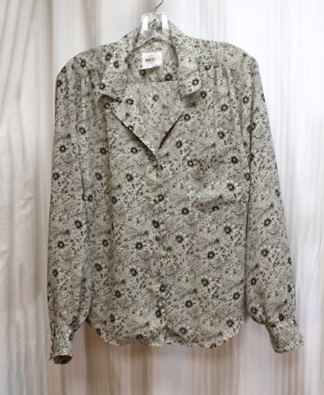 Vintage - Leslie Fay Separates - Lightweight Floral Paisley Button Front Blouse - Size 10 (See Measurements)