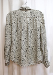 Vintage - Leslie Fay Separates - Lightweight Floral Paisley Button Front Blouse - Size 10 (See Measurements)