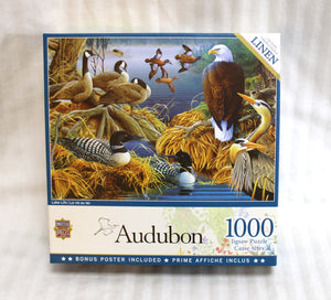 Master Pieces Audubon Linen "Lake Life" 1000 Pc Puzzle 51907